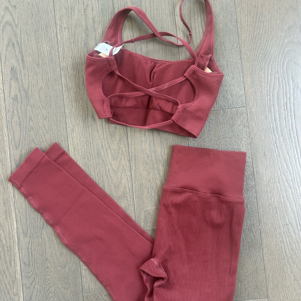 Maroon Workout Set - Picture 2 of 2